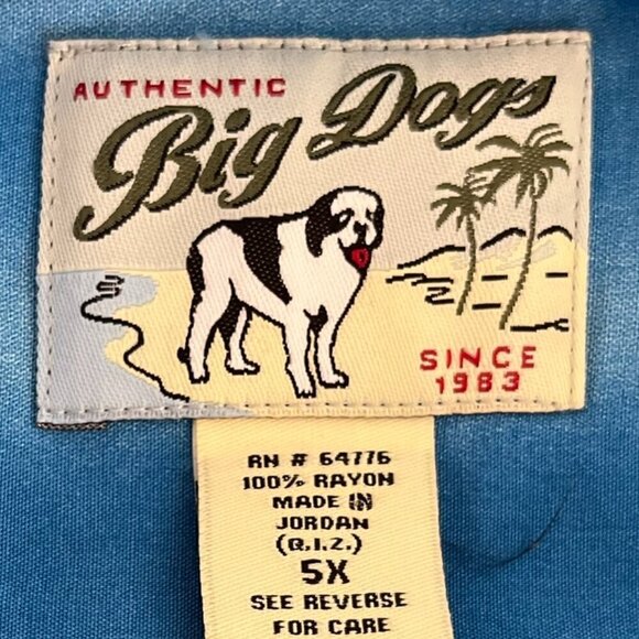 Big Dogs Men's Hawillian Woody-Wagon Beach Summer Shirt Sz 5x - Picture 5 of 6